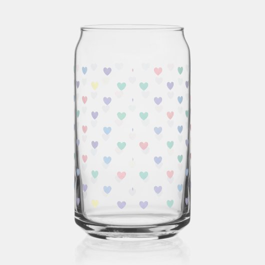 Minimalist Soft Pastel Heart Pattern   Blikvorm Glas (Links)