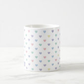 Minimalist Soft Pastel Heart Pattern Couple Name Koffiemok (Center)