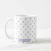 Minimalist Soft Pastel Heart Pattern Couple Name Koffiemok (Links)