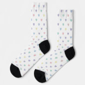 Minimalist Soft Pastel Heart Pattern Crew Socks Sokken (Links)