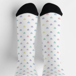 Minimalist Soft Pastel Heart Pattern Crew Socks Sokken