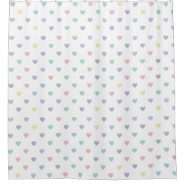 Minimalist Soft Pastel Heart Pattern   Douchegordijn