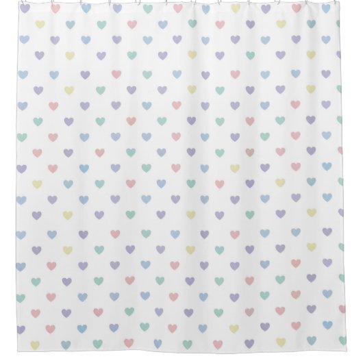 Minimalist Soft Pastel Heart Pattern   Douchegordijn (Voorkant)