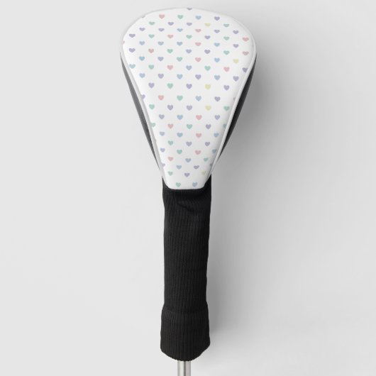 Minimalist Soft Pastel Heart Pattern   Golfheadcover (Voorkant)