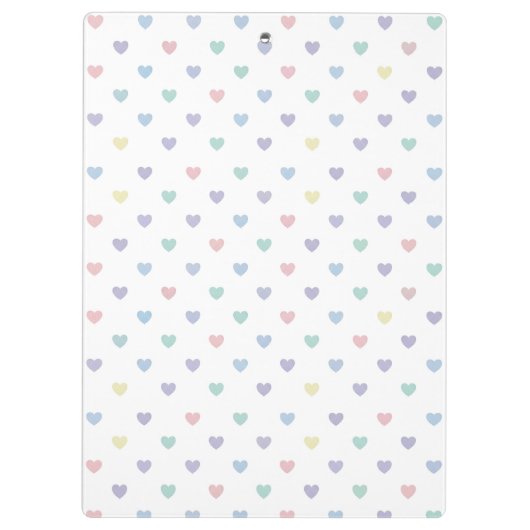 Minimalist Soft Pastel Heart Pattern Personalized Klembord (Achterkant)