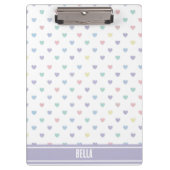 Minimalist Soft Pastel Heart Pattern Personalized Klembord (Voorkant)