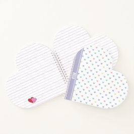 Minimalist Soft Pastel Heart Pattern Personalized Notitieboek