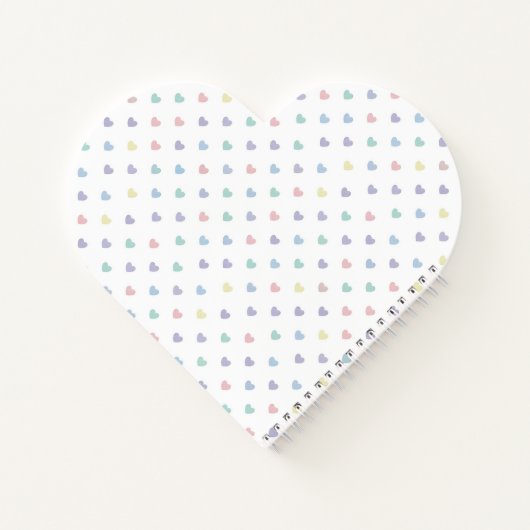 Minimalist Soft Pastel Heart Pattern Personalized Notitieboek (Achterkant)