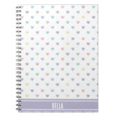 Minimalist Soft Pastel Heart Pattern Personalized Notitieboek (Voorkant)