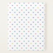Minimalist Soft Pastel Heart Pattern Personalized Planner (Achterkant)
