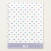 Minimalist Soft Pastel Heart Pattern Personalized Planner (Voorkant)