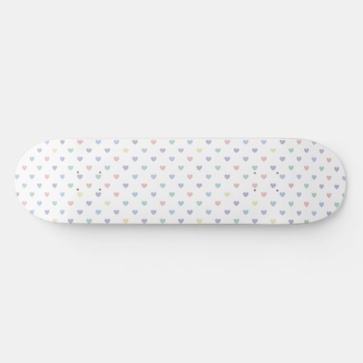 Minimalist Soft Pastel Heart Pattern   Persoonlijk Skateboard (Horizontaal)