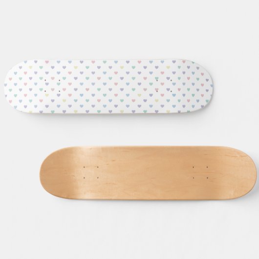 Minimalist Soft Pastel Heart Pattern   Persoonlijk Skateboard (Horizontaal)