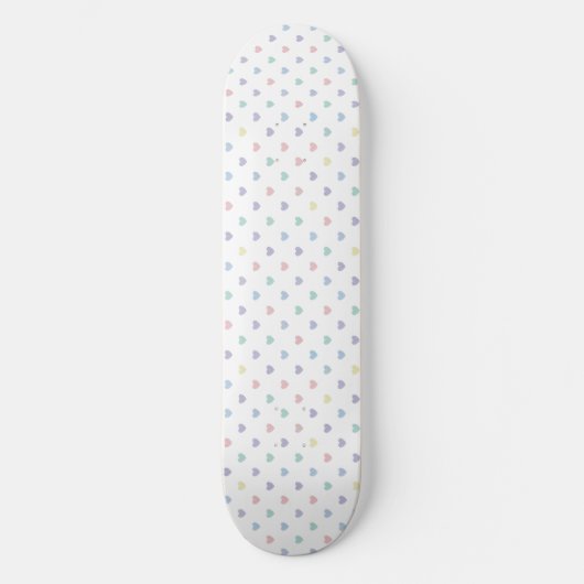 Minimalist Soft Pastel Heart Pattern   Persoonlijk Skateboard (Voorkant)