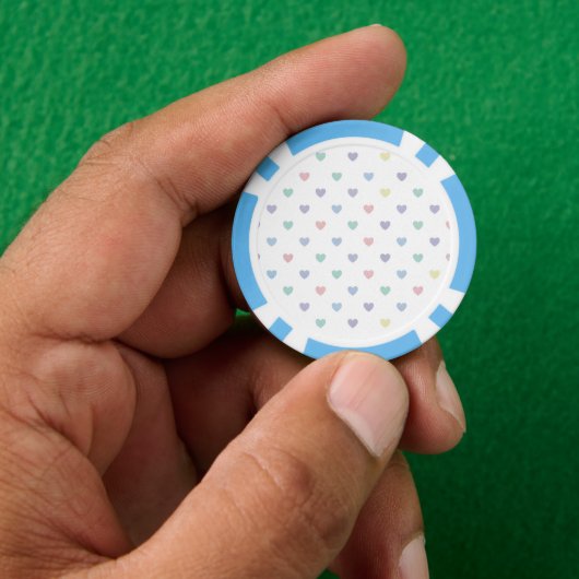 Minimalist Soft Pastel Heart Pattern   Poker Chips (Hand)