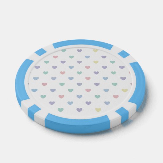 Minimalist Soft Pastel Heart Pattern   Poker Chips (Enkel)