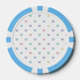 Minimalist Soft Pastel Heart Pattern   Poker Chips