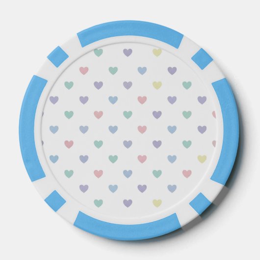 Minimalist Soft Pastel Heart Pattern   Poker Chips (Achterkant)