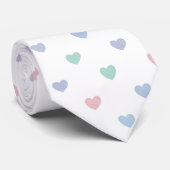 Minimalist Soft Pastel Heart Pattern  Stropdas (Opgerold)