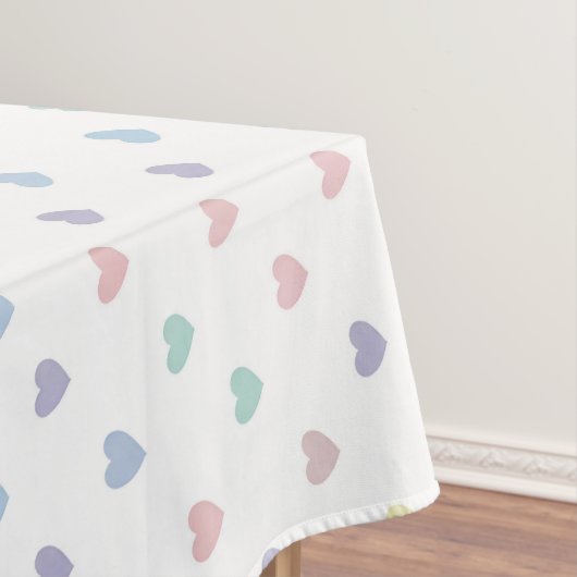 Minimalist Soft Pastel Heart Pattern   Tafelkleed (Voorbeeld)