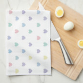 Minimalist Soft Pastel Heart Pattern   Theedoek (Quarter Fold)