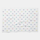 Minimalist Soft Pastel Heart Pattern   Theedoek (Horizontaal)