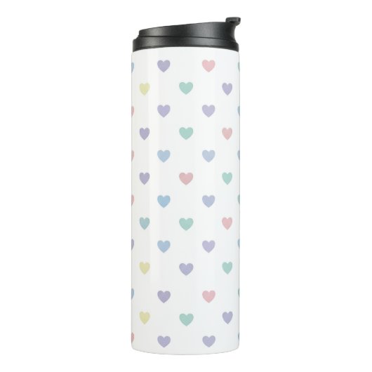 Minimalist Soft Pastel Heart Pattern   Thermosbeker (Gedraaid links)