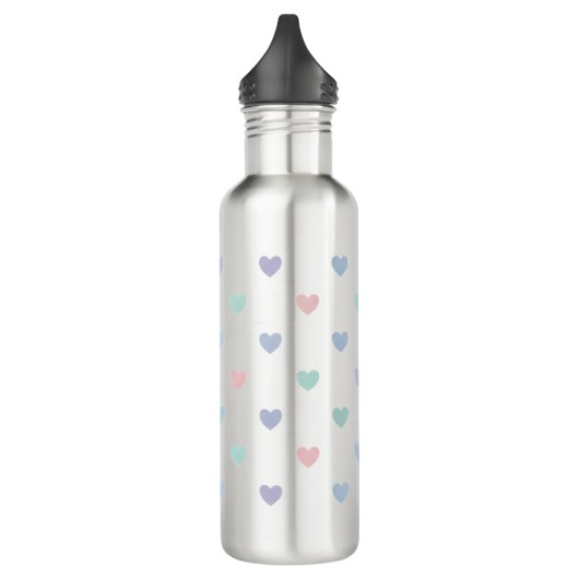 Minimalist Soft Pastel Heart Pattern   Waterfles (Links)