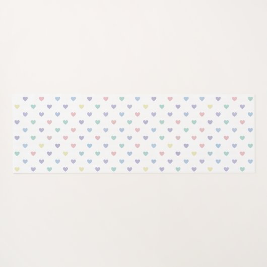 Minimalist Soft Pastel Heart Pattern   Yogamat (Achterkant (horizontaal))
