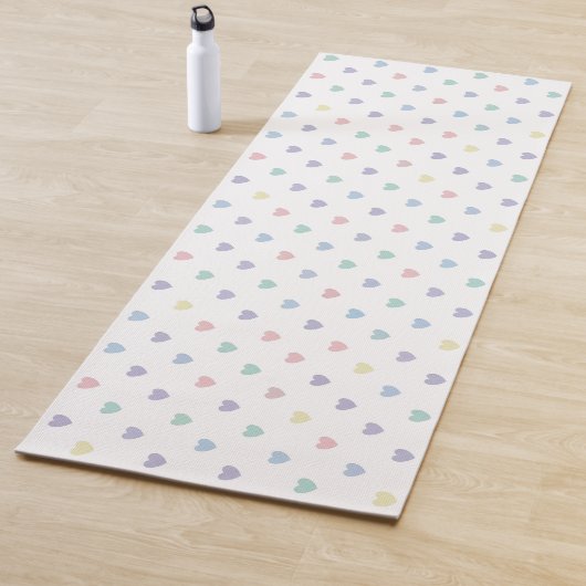 Minimalist Soft Pastel Heart Pattern   Yogamat (In situ)