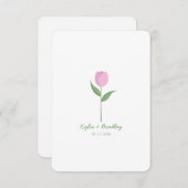 Minimalist Soft Pink Tulip Kaart (Voorkant / Achterkant)
