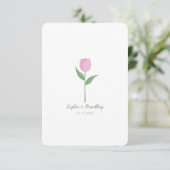 Minimalist Soft Pink Tulip Kaart (Staand voorkant)