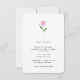 Minimalist Soft Pink Tulip Kaart