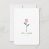 Minimalist Soft Pink Tulip Kaart (Voorkant)