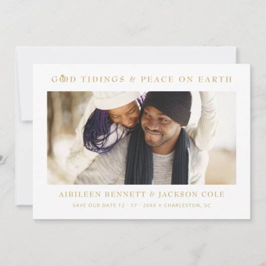 Minimalist Sophisticated Photo Wedding Holidays  Save The Date (Voorkant)