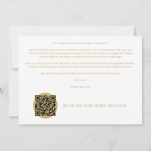 Minimalist Sophisticated Photo Wedding Holidays  Save The Date (Achterkant)