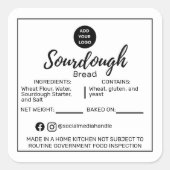 Minimalist Sourdough Bread Bakery Allergen Sticker (Voorkant)