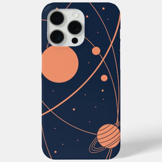 Minimalist Space Orbit iPhone 15 Pro Max Case (Achterkant)