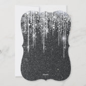 Minimalist Sparkly Black and Silver Christmas Kaart (Achterkant)