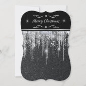 Minimalist Sparkly Black and Silver Christmas Kaart (Voorkant)