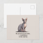 Minimalist Sphynx Cat Inspirational Art Briefkaart (Voorkant / Achterkant)