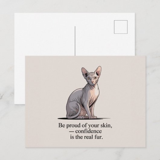 Minimalist Sphynx Cat Inspirational Art Briefkaart (Voorkant / Achterkant)