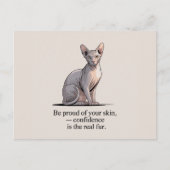 Minimalist Sphynx Cat Inspirational Art Briefkaart (Voorkant)