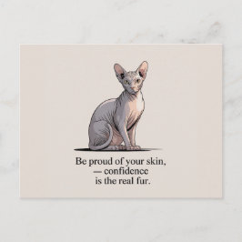 Minimalist Sphynx Cat Inspirational Art Briefkaart