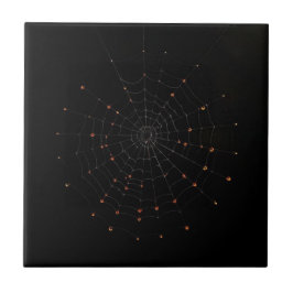 Minimalist Spider Web Halloween Ceramic Tile Tegeltje