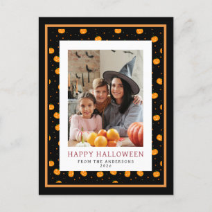 Minimalist Spooky Happy Halloween 1 Foto Feestdagenkaart