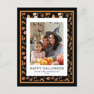 Minimalist Spooky Happy Halloween 1 Foto Feestdagenkaart
