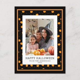 Minimalist Spooky Happy Halloween 1 Foto Feestdagenkaart