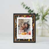 Minimalist Spooky Happy Halloween 1 Foto Feestdagenkaart (Staand voorkant)