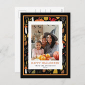 Minimalist Spooky Happy Halloween 1 Foto Feestdagenkaart (Voorkant / Achterkant)